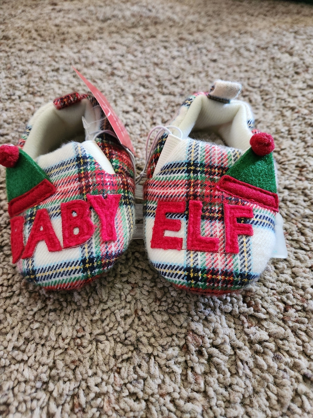 Wondershop Plaid Baby Elf Shoes - Red, Green & White Size 6/9M